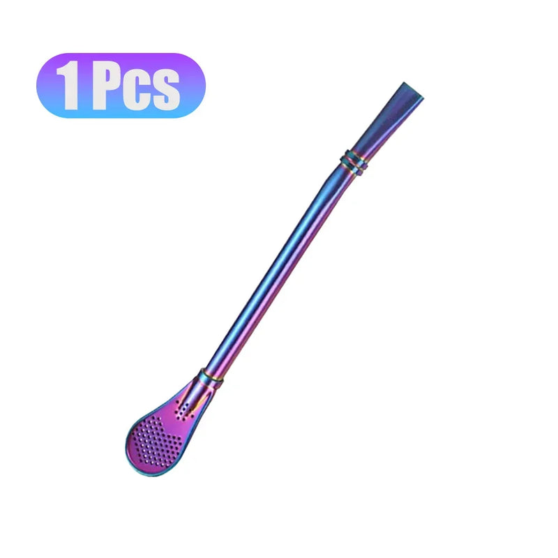 Canudos reutilizáveis multicoloridos de aço inoxidável