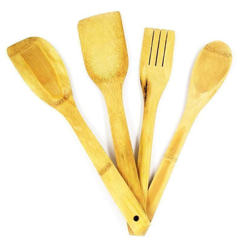 Conjunto de 4 espátulas em bambu